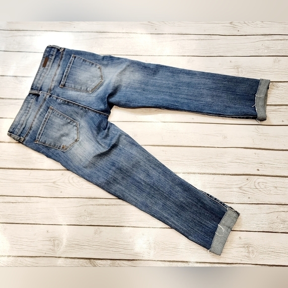 KUT from The Kloth Raw Hem Distressed Capri Cropped Peddle Pusher Jean Size 4 - Picture 7 of 14